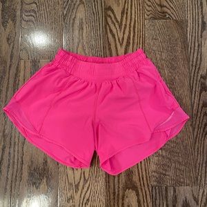 sonic pink lululemon shorts size 4 low rise 4 inch inseam